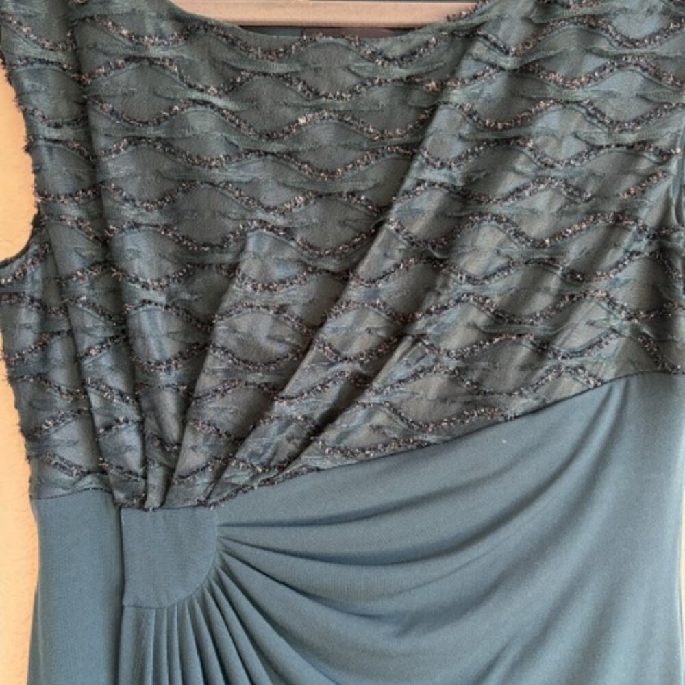 Connected Apparel Dk Green Embellished Evening Gown Size 4 Elegant Gala Formal - Picture 6 of 10